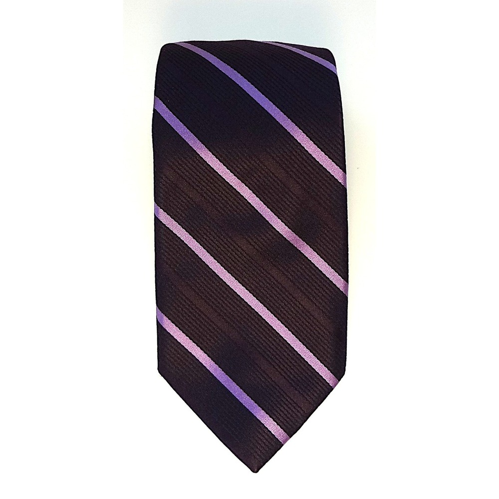 Robert Talbott Nordstrom neck tie 100% silk purple‎ lavender stripes